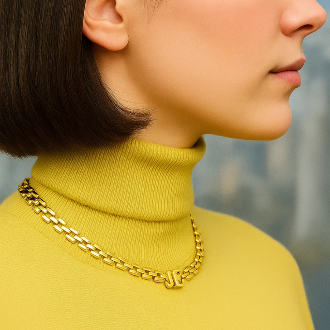 Venus | Initial Choker Necklace, Custom Initial Necklace - 18K Gold Plated Waterproof Necklace