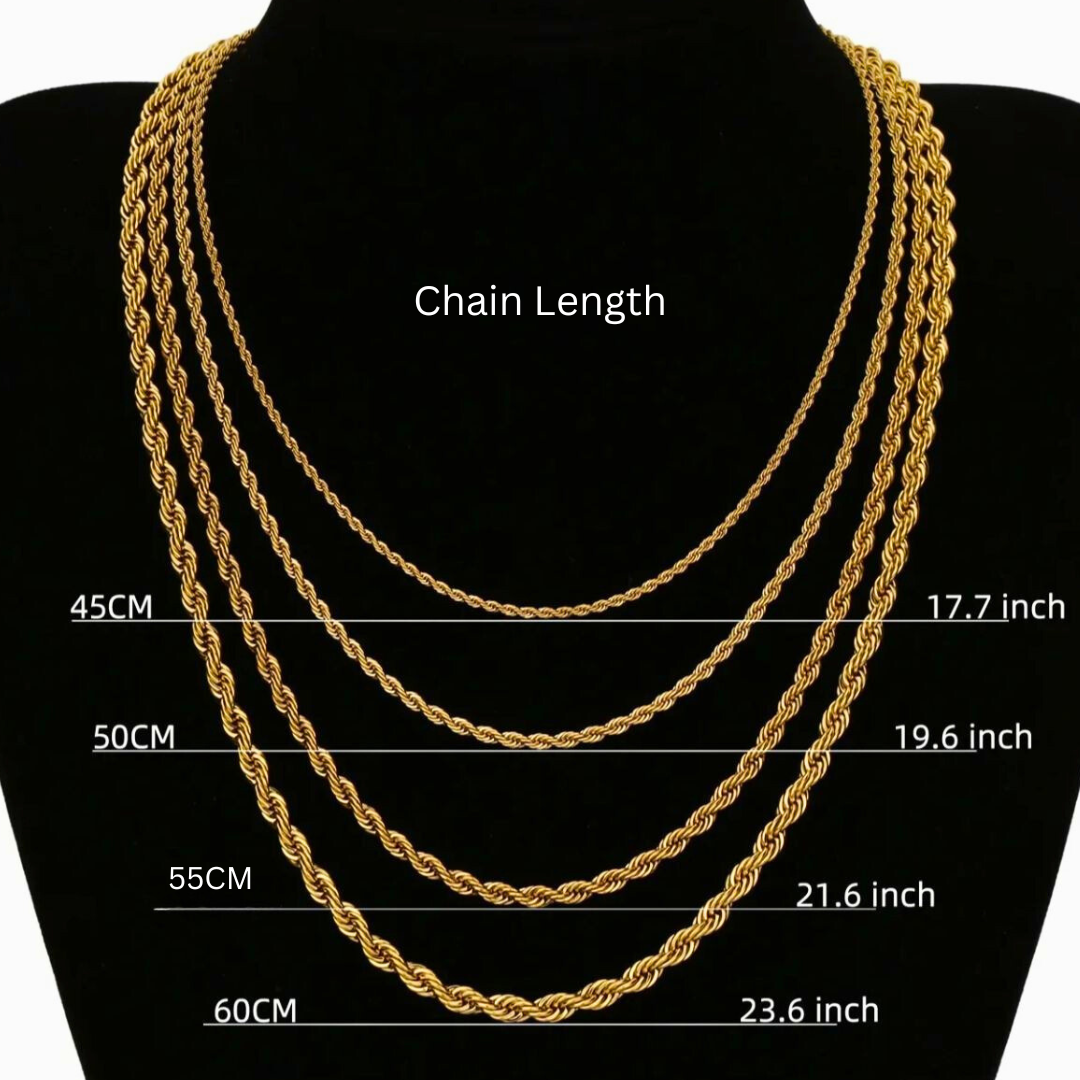 Nessa | Gold Plated Essential Twisted Rope Chain Necklace
