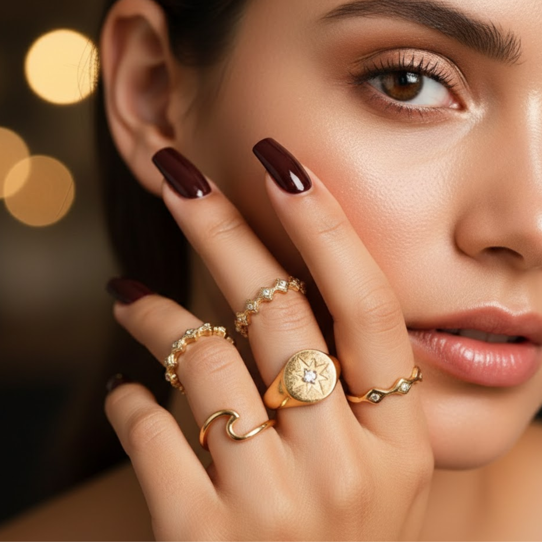 Poppy | Gold Plated Rhombus Resizable Ring