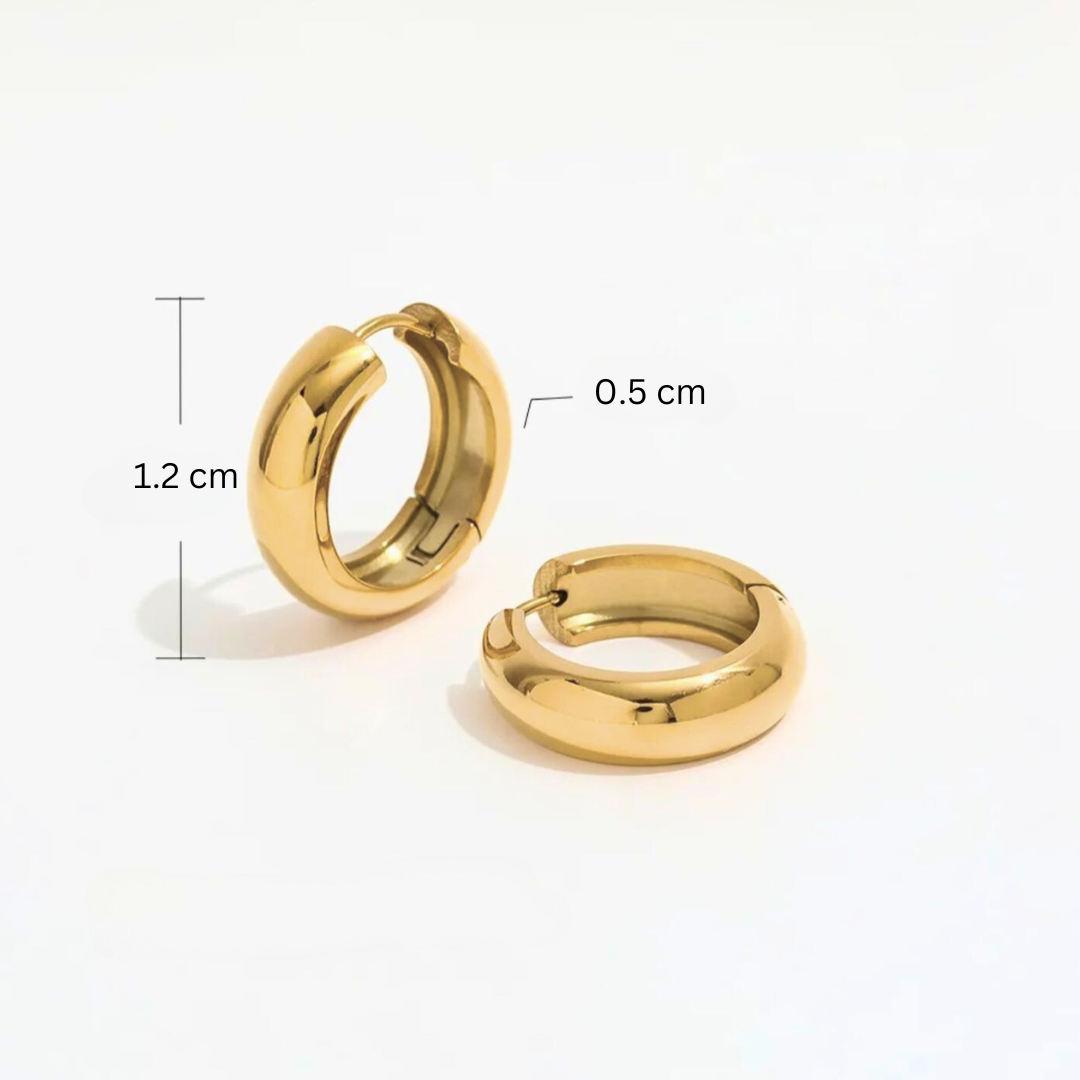 Hannah | Gold Plated Basic Staple Hoop Earrings