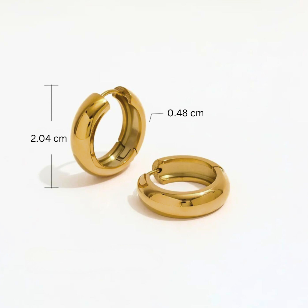 Hannah | Gold Plated Basic Staple Hoop Earrings