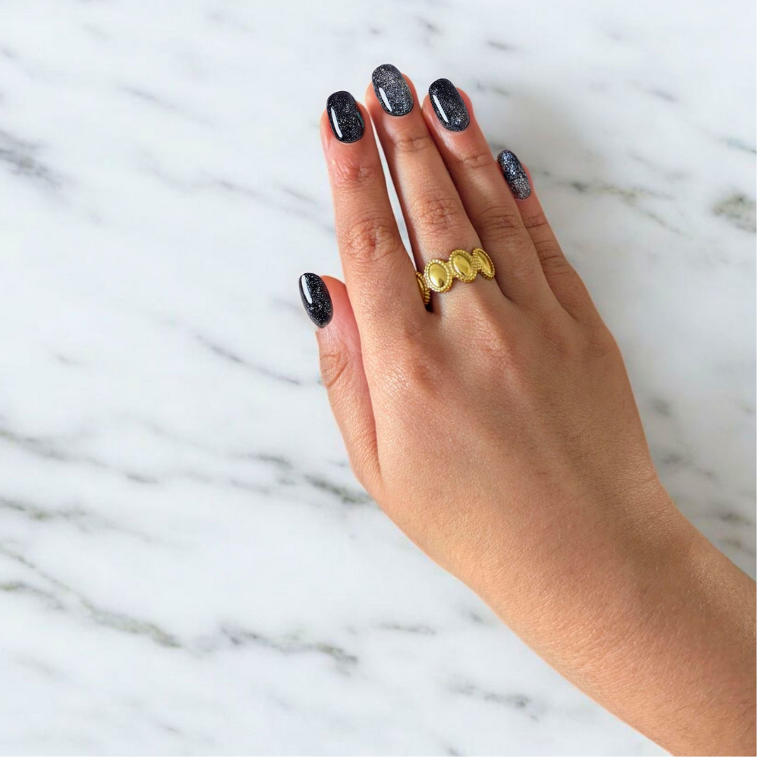 Justine | Gold-Plated Vintage Resizable Oval Ring