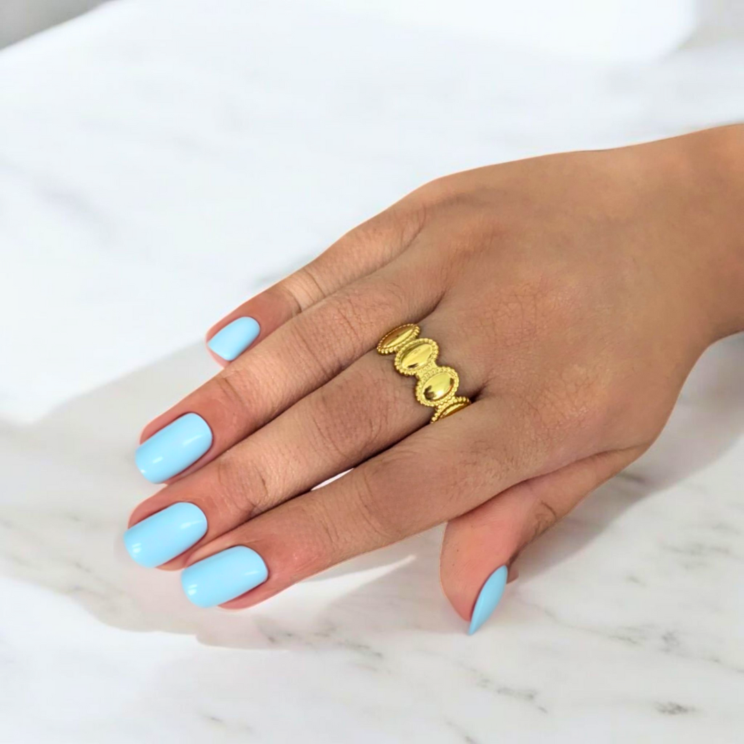 Justine | Gold-Plated Vintage Resizable Oval Ring