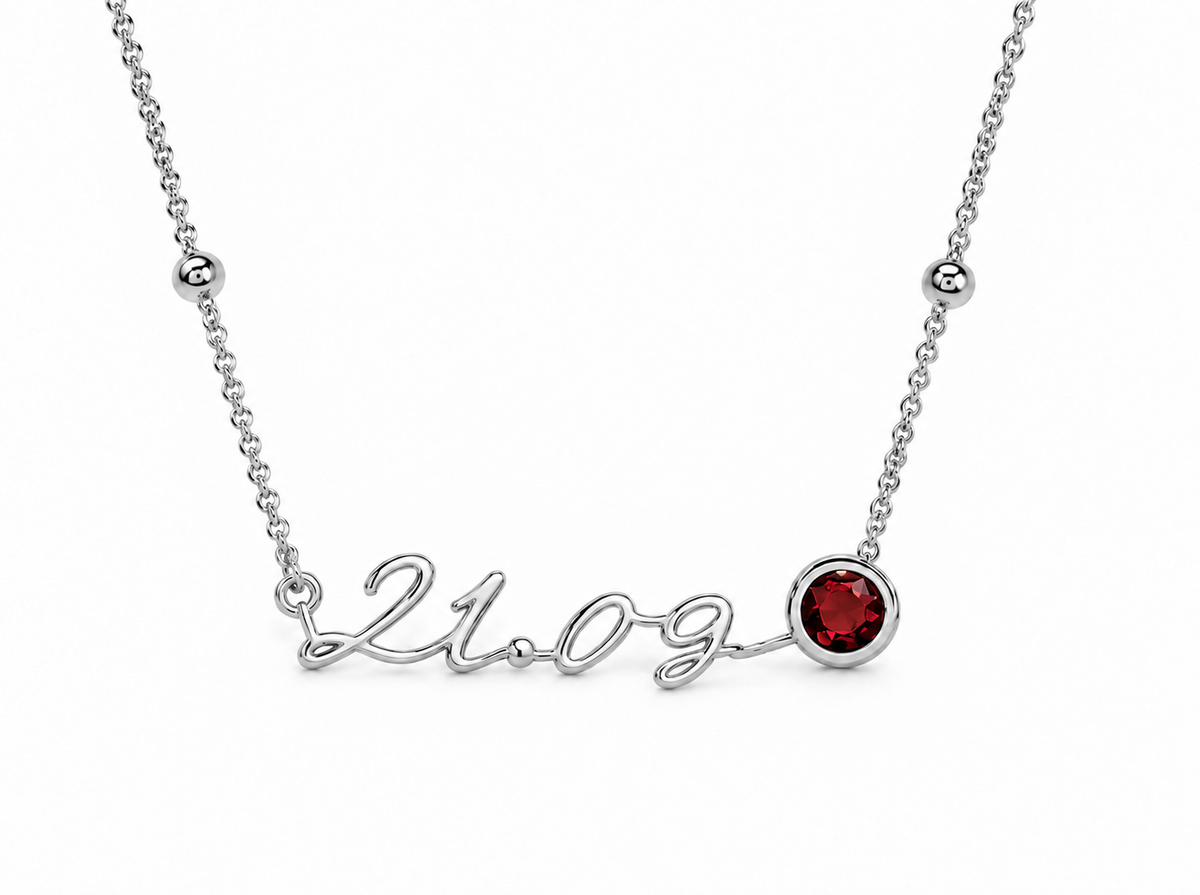 Ace | Gold Plated Date and Birthstone Necklace