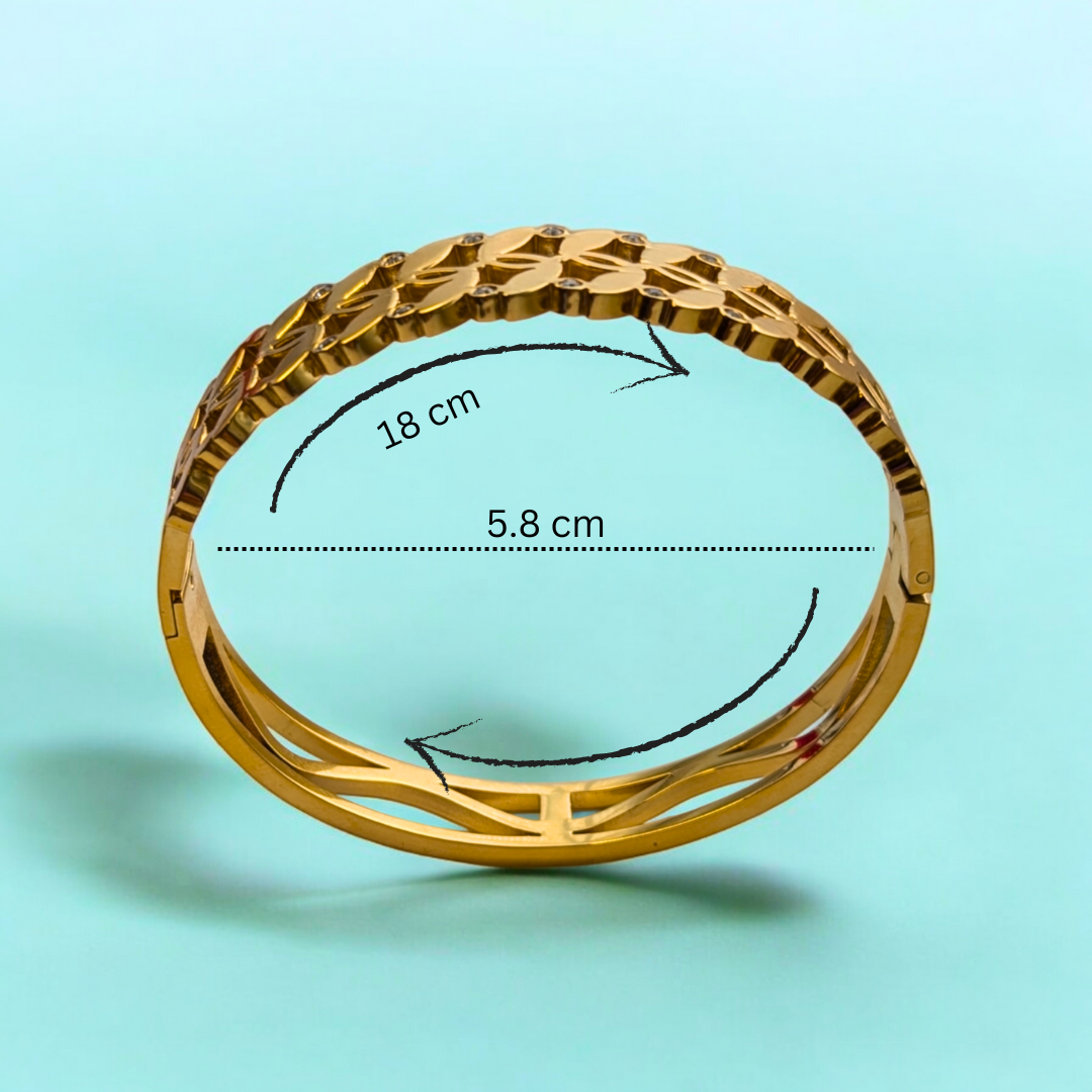 Arielle | Gold-Plated Chunky Hollow Cuff Bangle Bracelet