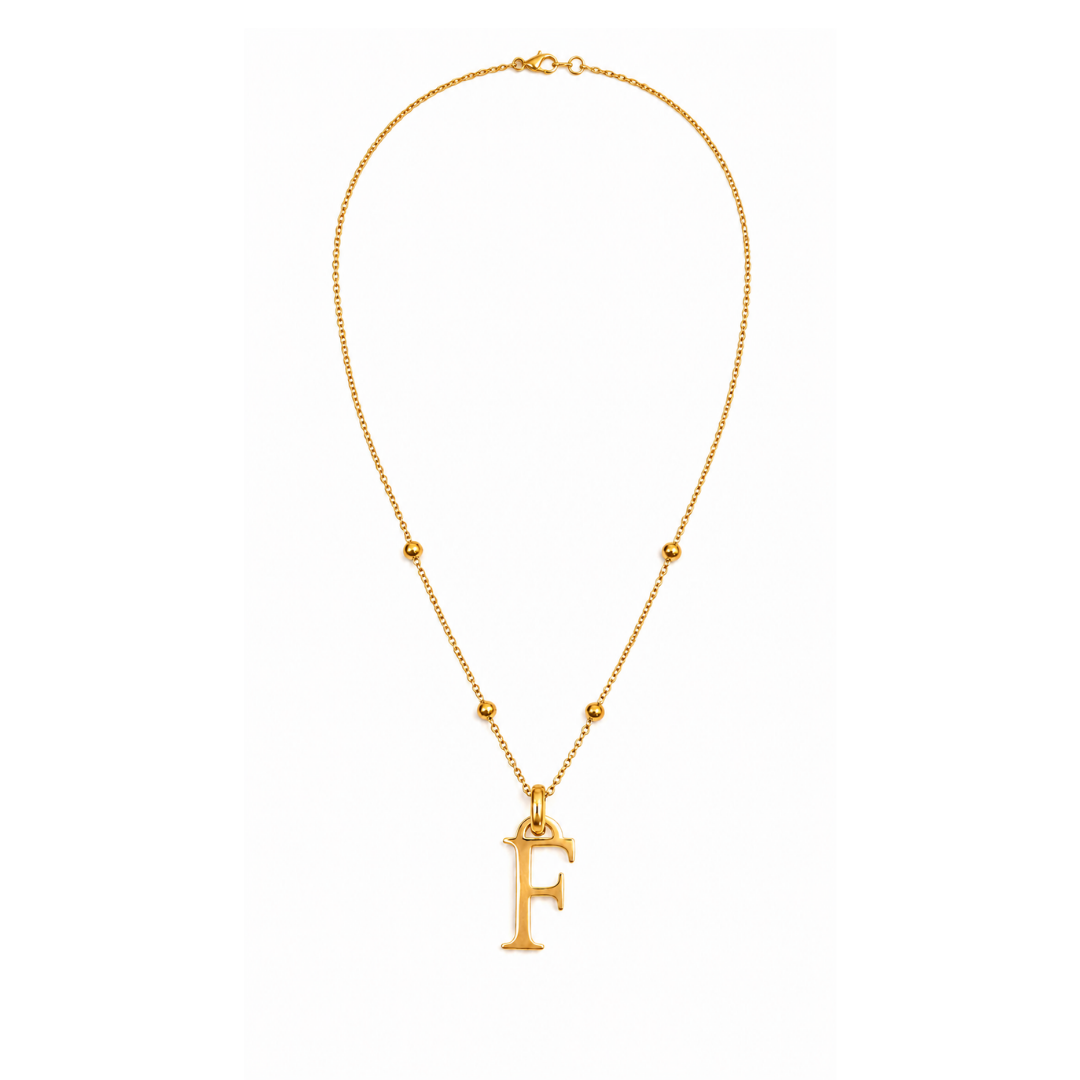 Avelia | Gold Plated Initial Pendant Necklace