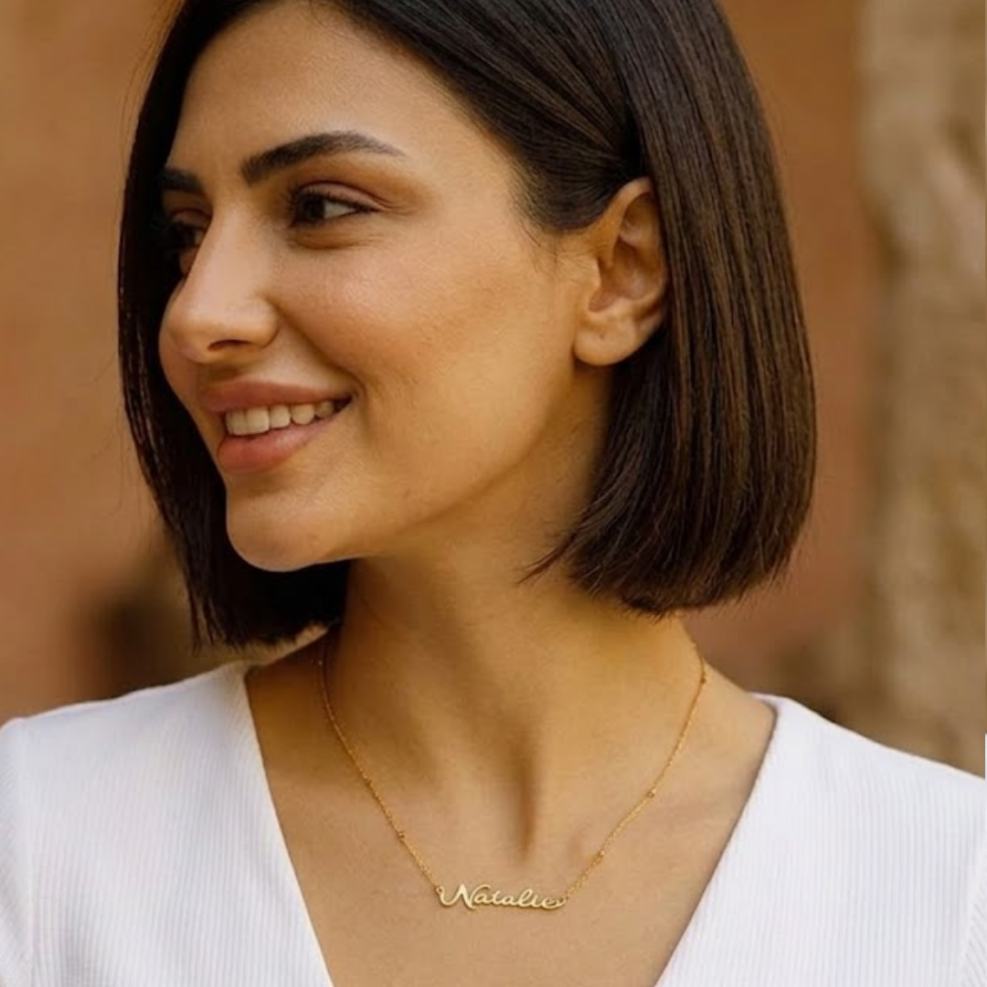 Ivara | Gold Plated Personalised Single Name Necklace