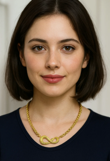 Heidi | Gold-Plated Snake Head Infinity Charm Necklace