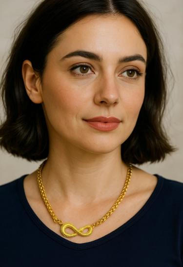 Heidi | Gold-Plated Snake Head Infinity Charm Necklace