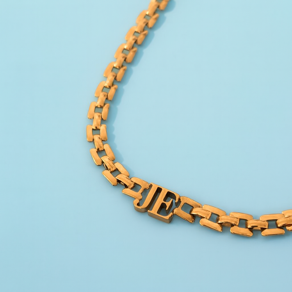 Venus | Initial Choker Necklace, Custom Initial Necklace - 18K Gold Plated Waterproof Necklace