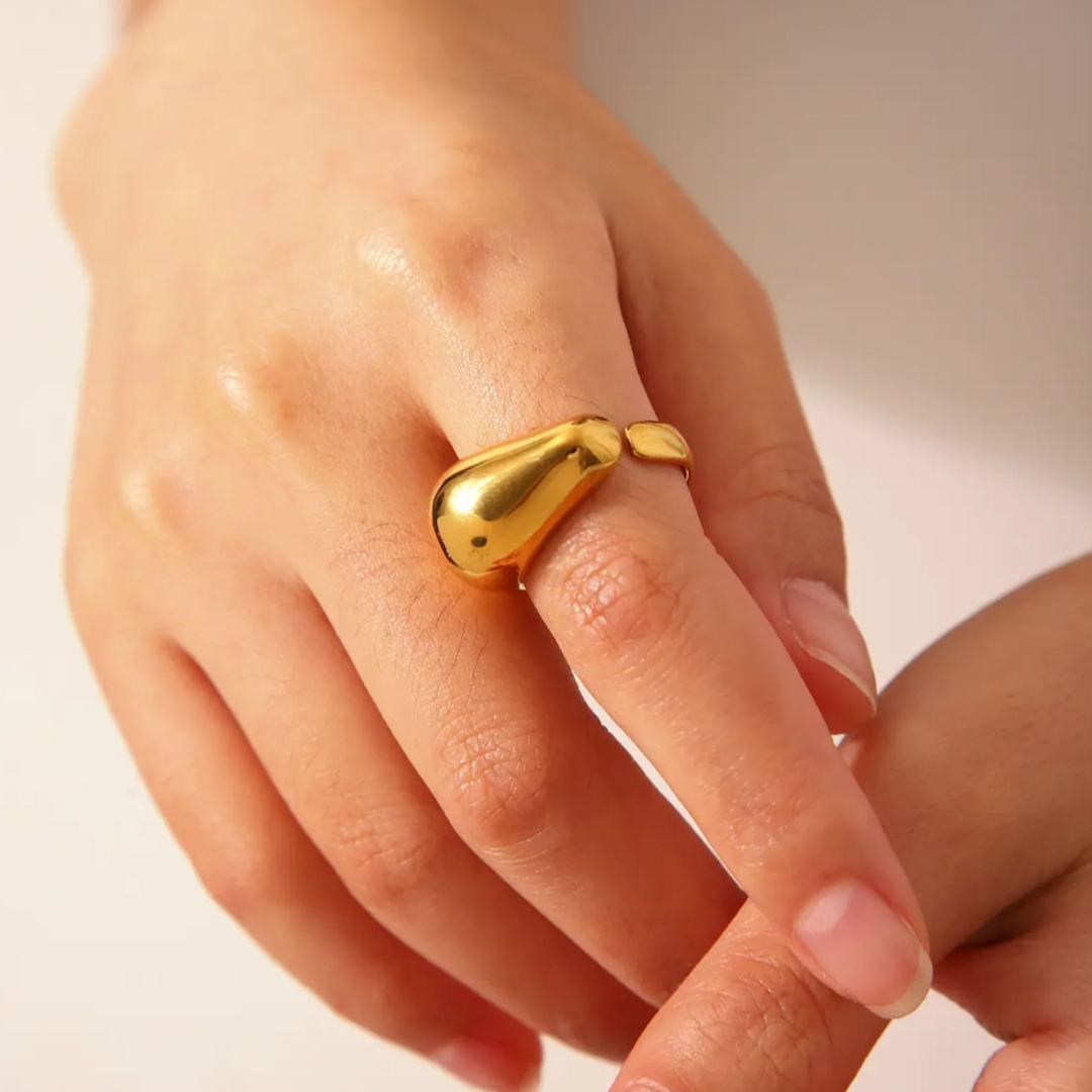 Sierra | Gold Plated Irregular Chunky Resizable Ring