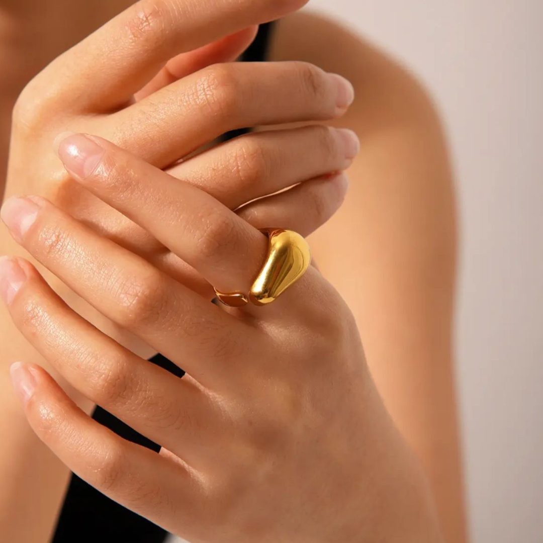 Sierra | Gold Plated Irregular Chunky Resizable Ring