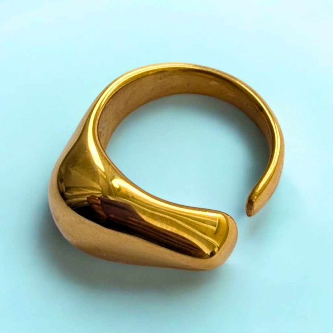 Sierra | Gold Plated Irregular Chunky Resizable Ring