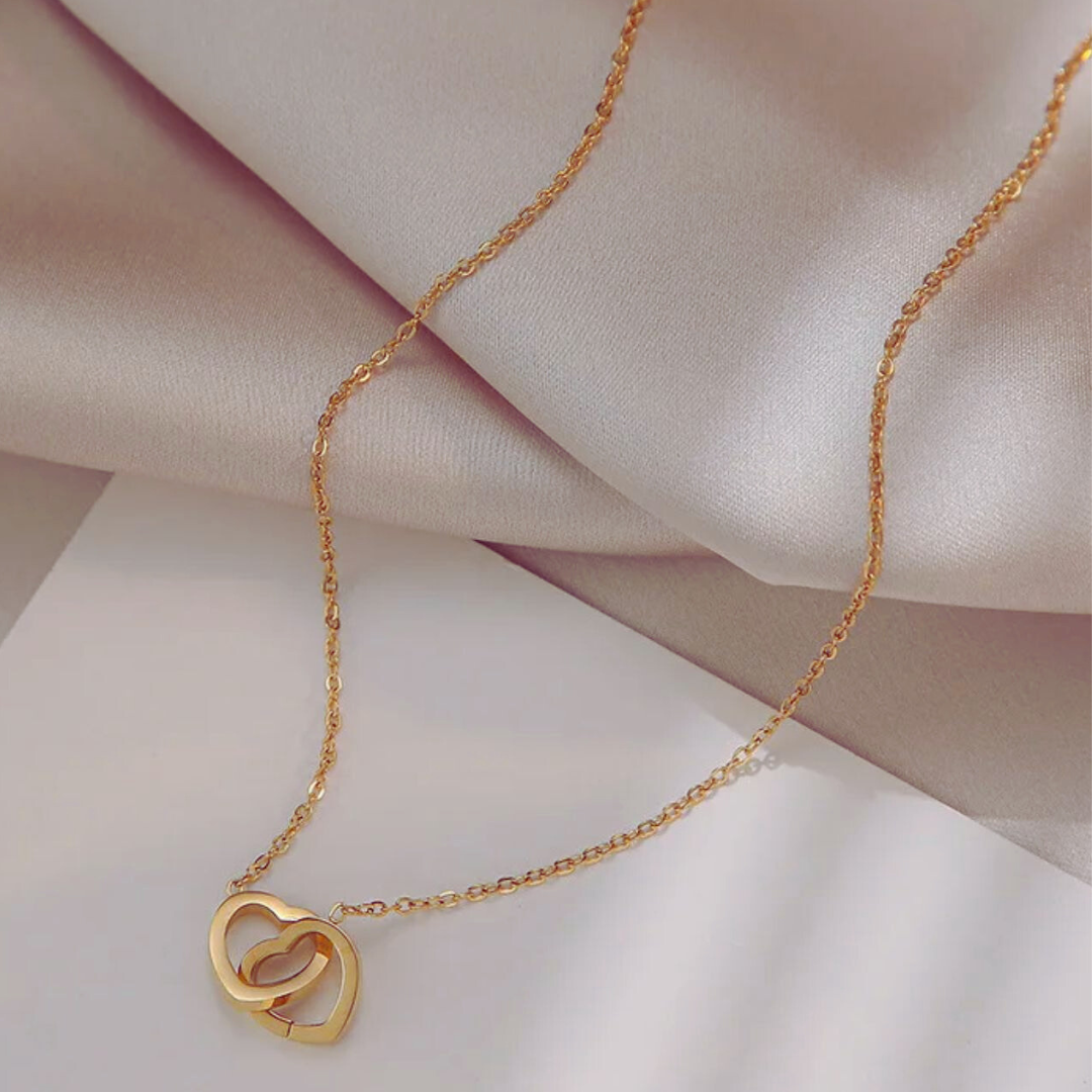 Aria | Gold Plated Interlocking Heart Pendant