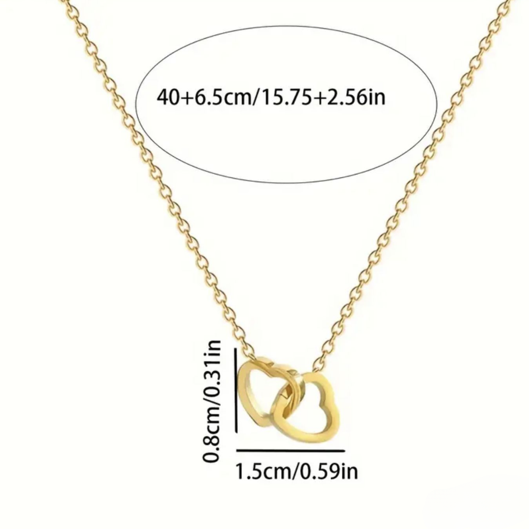 Aria | Gold Plated Interlocking Heart Pendant