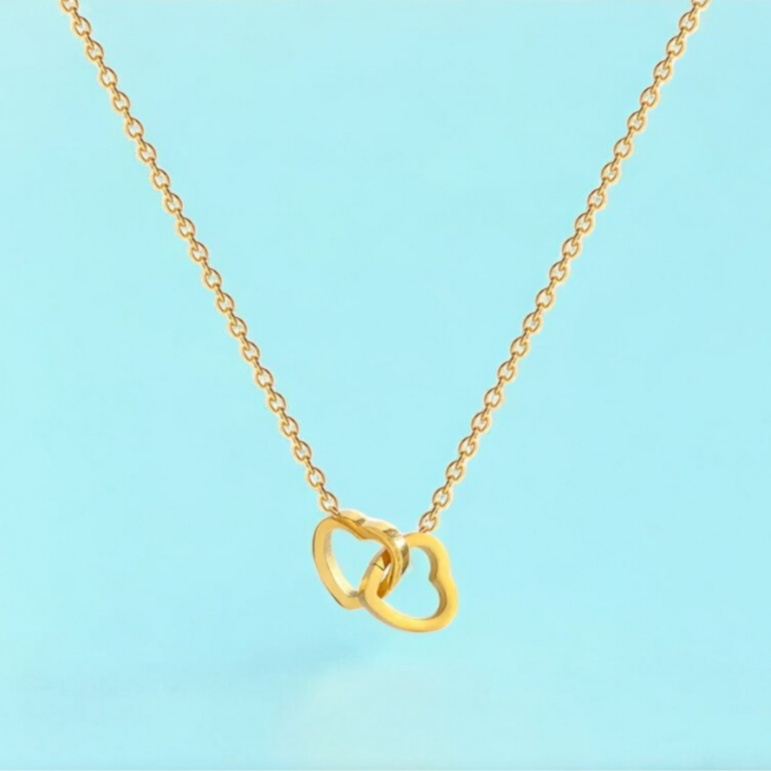 Aria | Gold Plated Interlocking Heart Pendant
