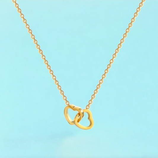 Aria | Gold Plated Interlocking Heart Pendant