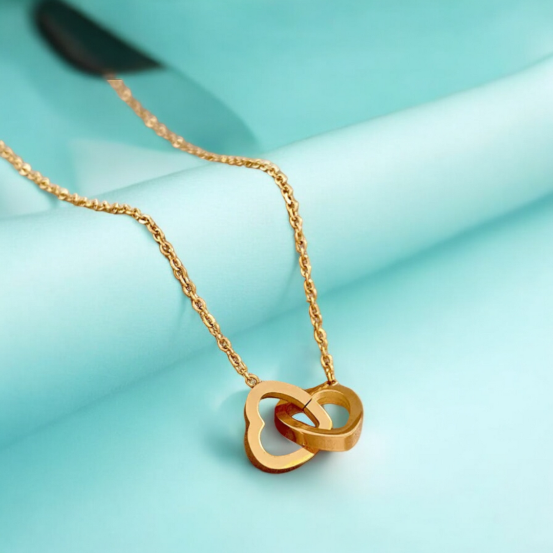 Aria | Gold Plated Interlocking Heart Pendant