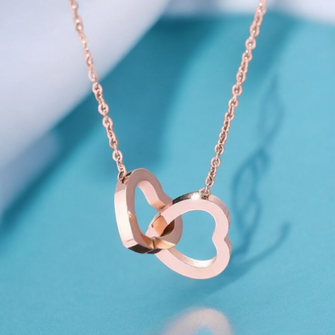 Aria | Gold Plated Interlocking Heart Pendant