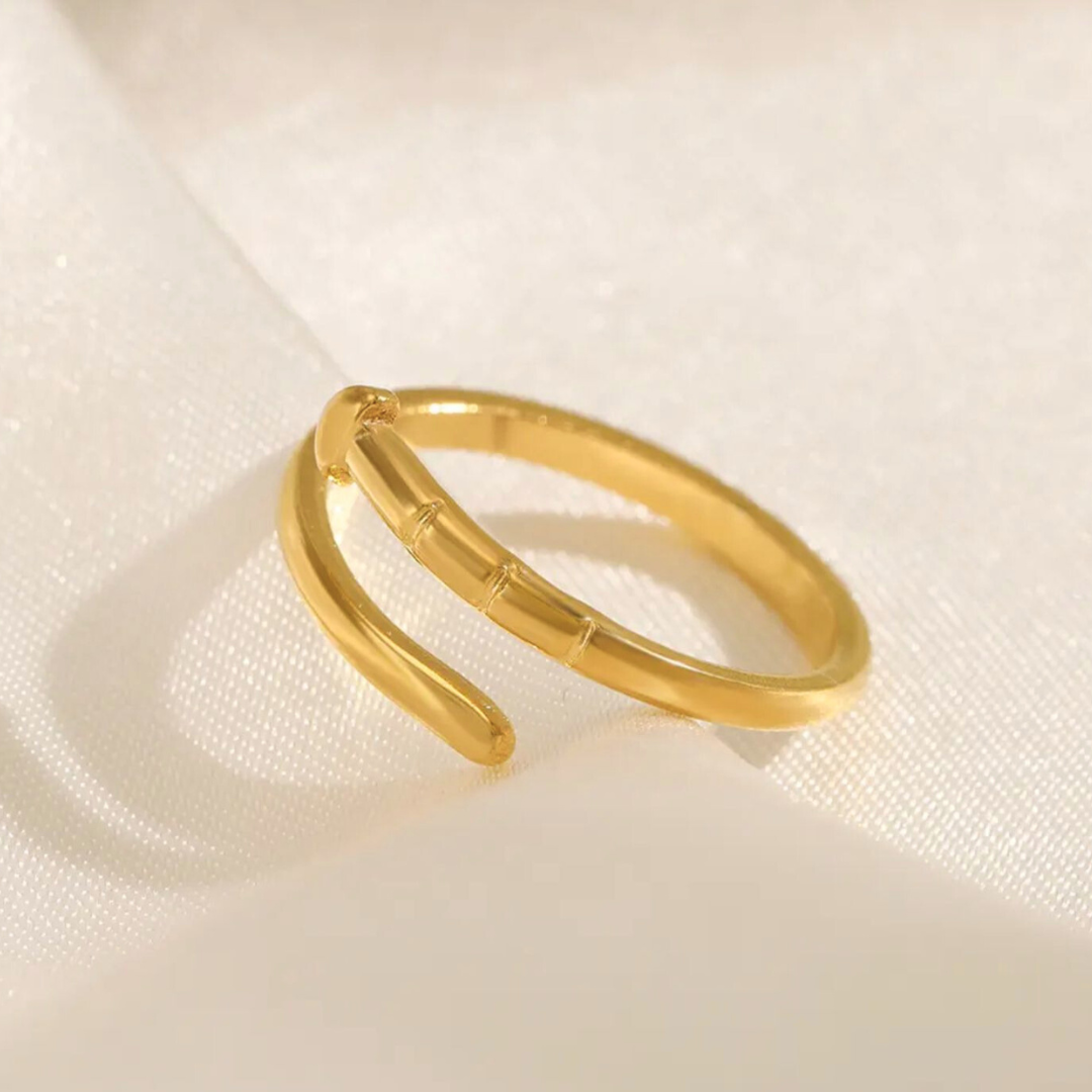 Hayley| Gold Plated Nail Head Resizable Ring