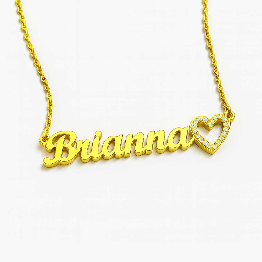 Dinara | Personalised Name Necklace, Custom Name Necklace - 18K Gold Plated Waterproof Necklace
