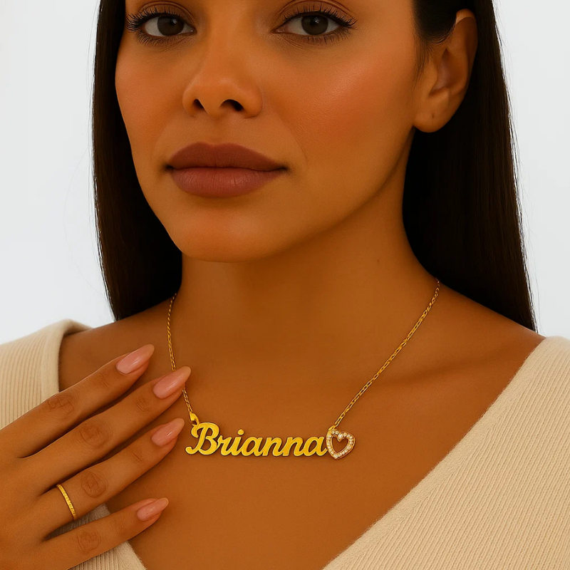 Dinara | Personalised Name Necklace, Custom Name Necklace - 18K Gold Plated Waterproof Necklace