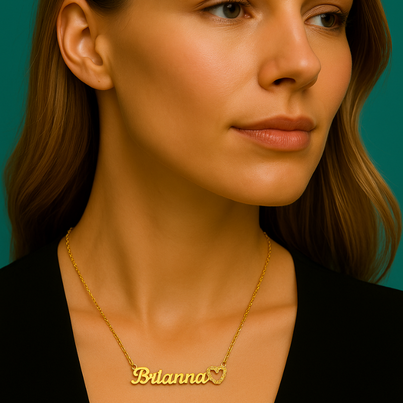 Dinara | Personalised Name Necklace, Custom Name Necklace - 18K Gold Plated Waterproof Necklace