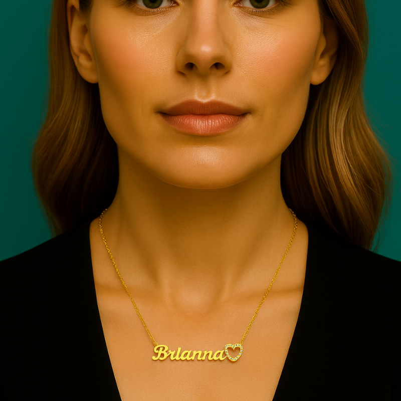 Dinara | Personalised Name Necklace, Custom Name Necklace - 18K Gold Plated Waterproof Necklace