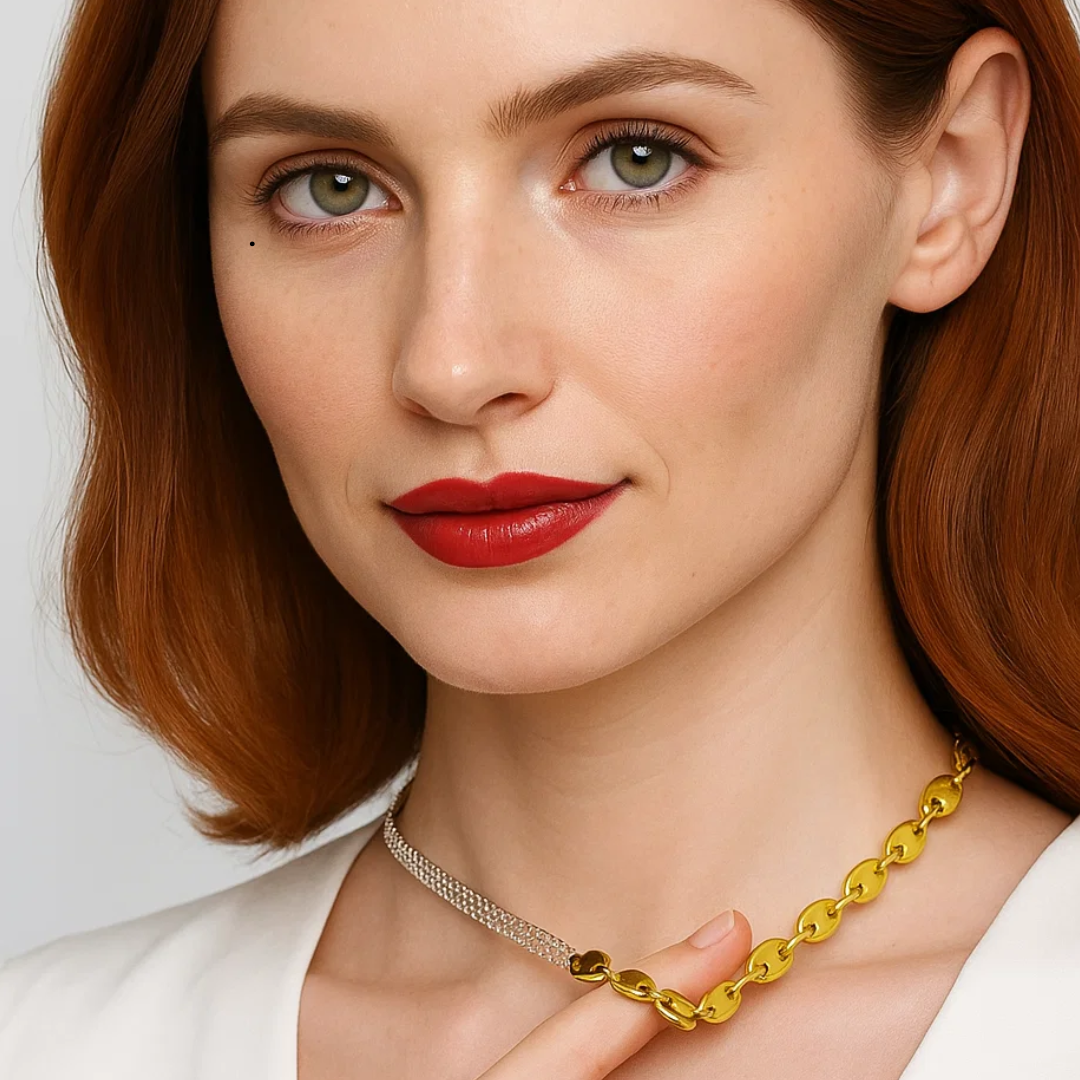 Kim | 18K Gold Plated Snake Waterproof Necklace with Zircons