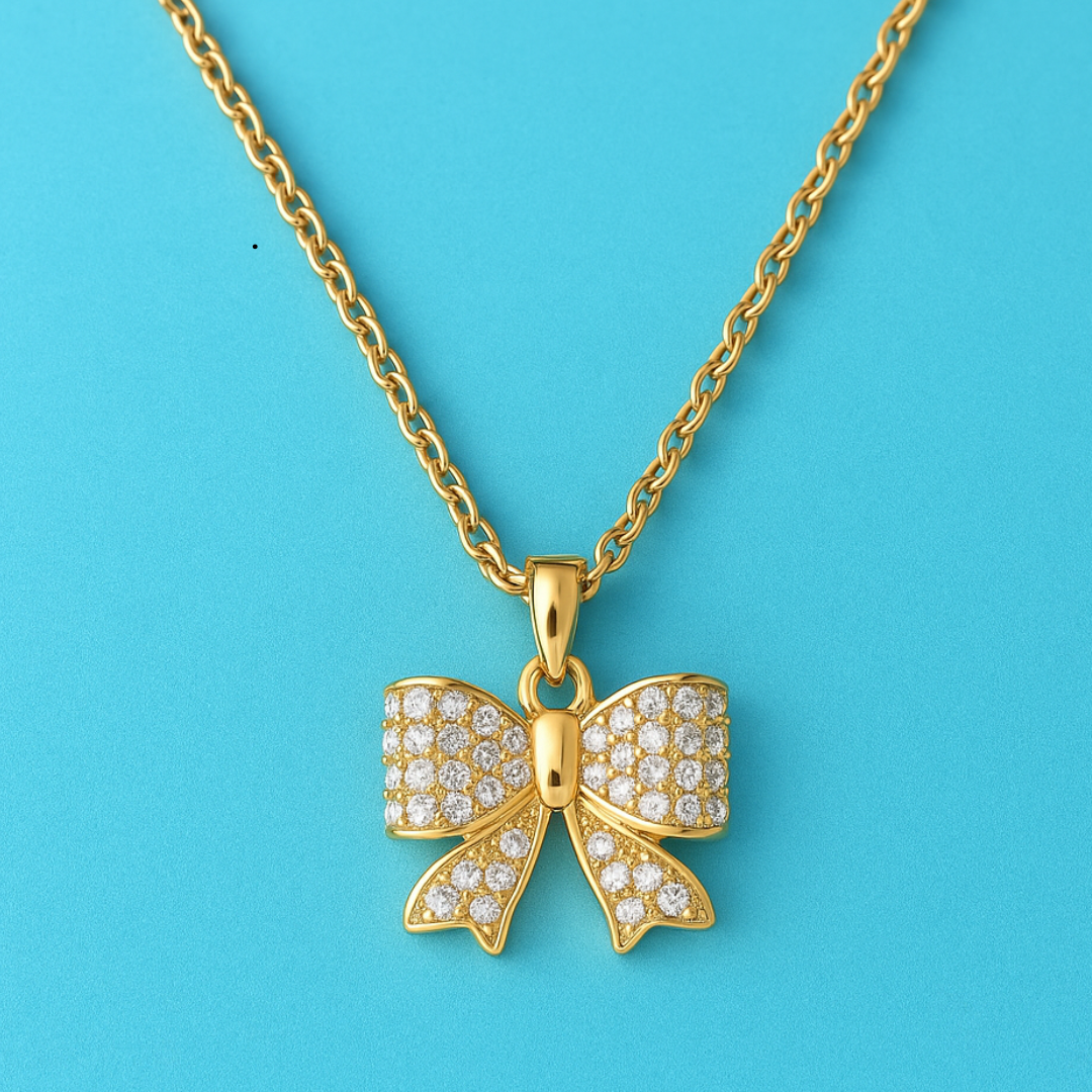 Margaret | Tarnish- Free Bow Ribbon Necklace