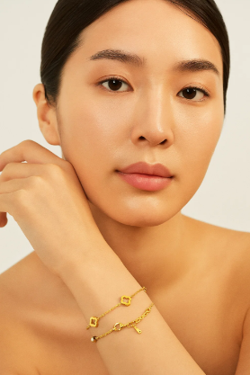 Rita | Multi Clover Chain Bracelet with Zircons 18K Gold Plated Waterproof