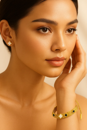 Antalya | Multi Clover Mesh Bracelet 18K Gold Plated Waterproof