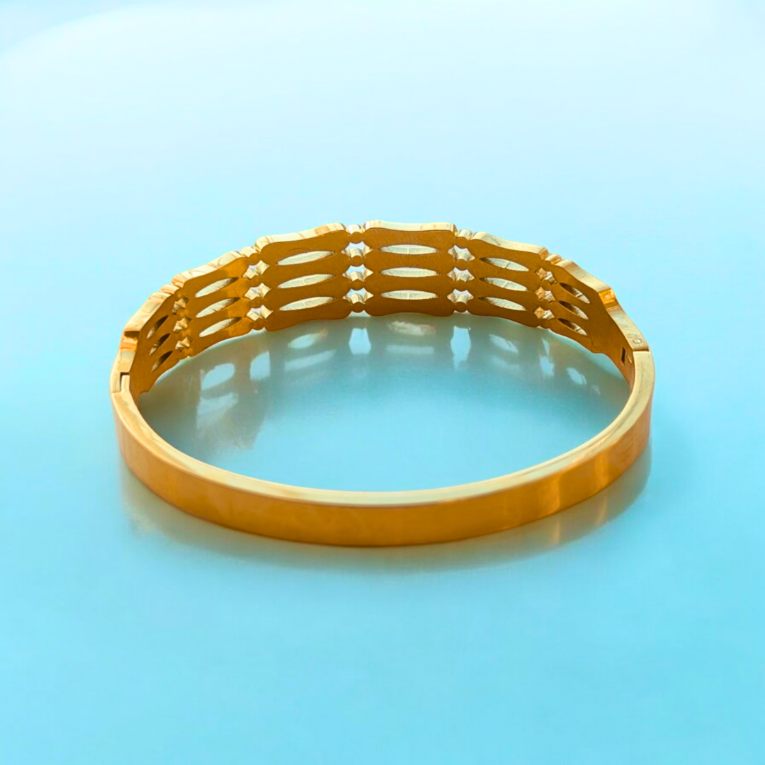 Bree | Gold-Plated Hollow Thick Cuff Bangle Bracelet