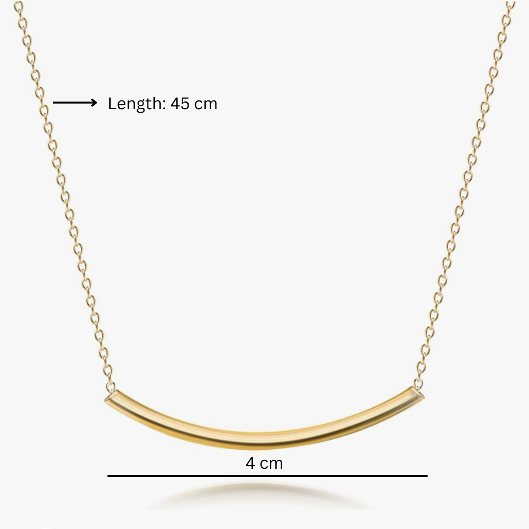 Ohana | Gold (18K) Plated Tube Bar Pendant Waterproof Necklace