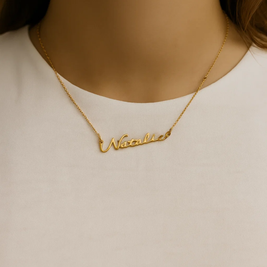 Ivara | Personalised Name Necklace, Custom Name Necklace - 18K Gold Plated Waterproof Necklace
