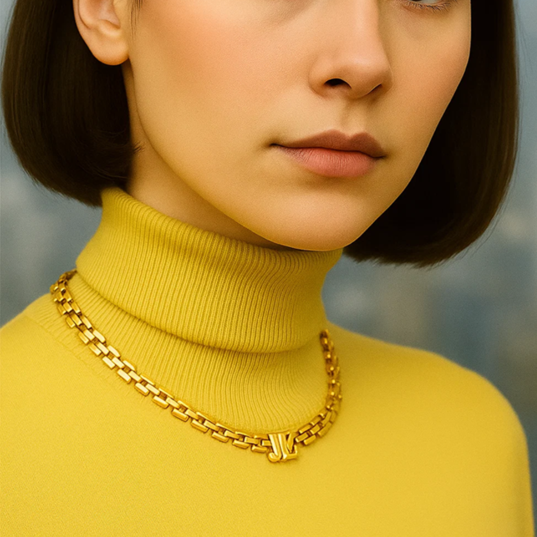 Venus | Initial Choker Necklace, Custom Initial Necklace - 18K Gold Plated Waterproof Necklace