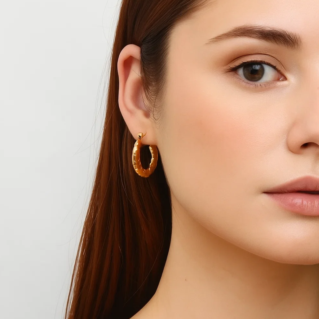 Mirabelle | 18K Gold Plated Circular Round Hoop Waterproof Earrings