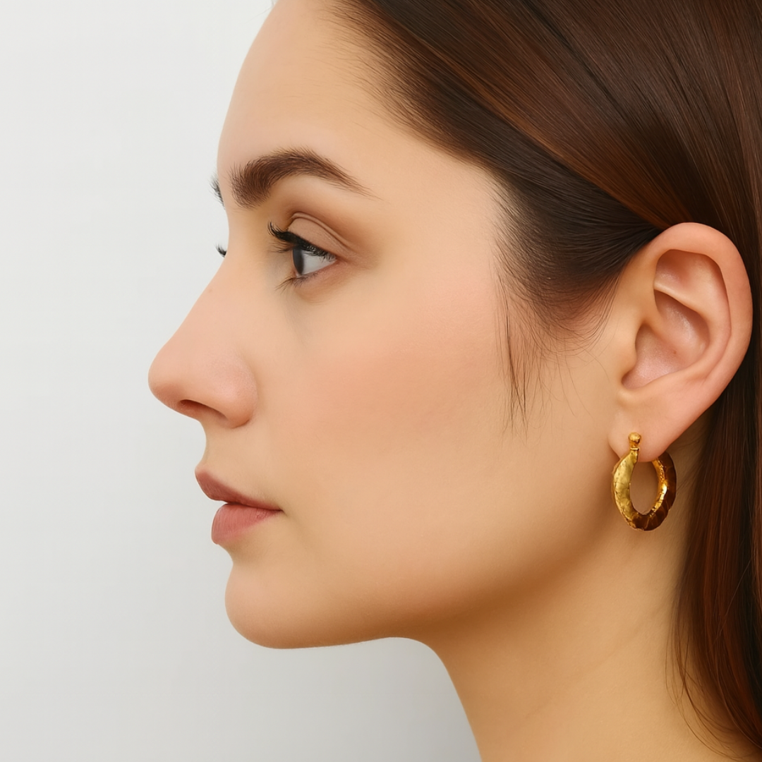 Mirabelle | 18K Gold Plated Circular Round Hoop Waterproof Earrings