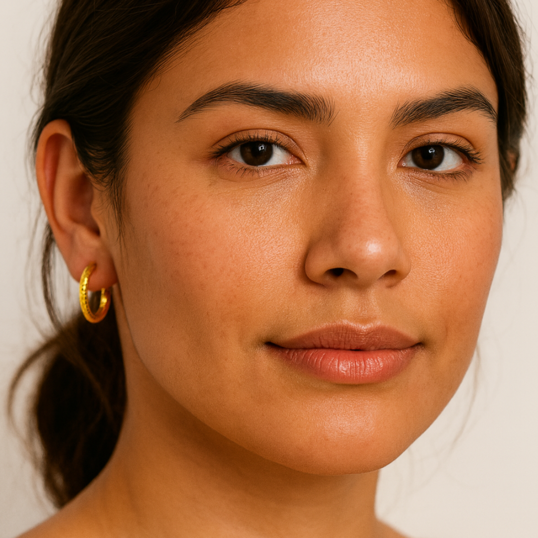 Alessia | 18K Gold Plated Hammered Texture Hoop Waterproof Earrings