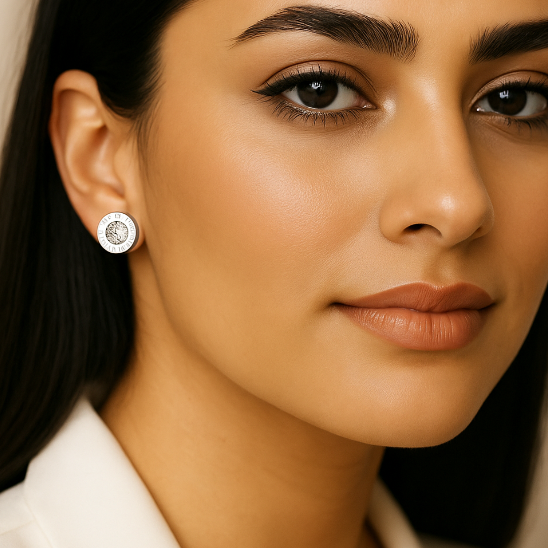Maria | 18K Gold Plated Roman Numeral Round Zirconia Waterproof Earrings