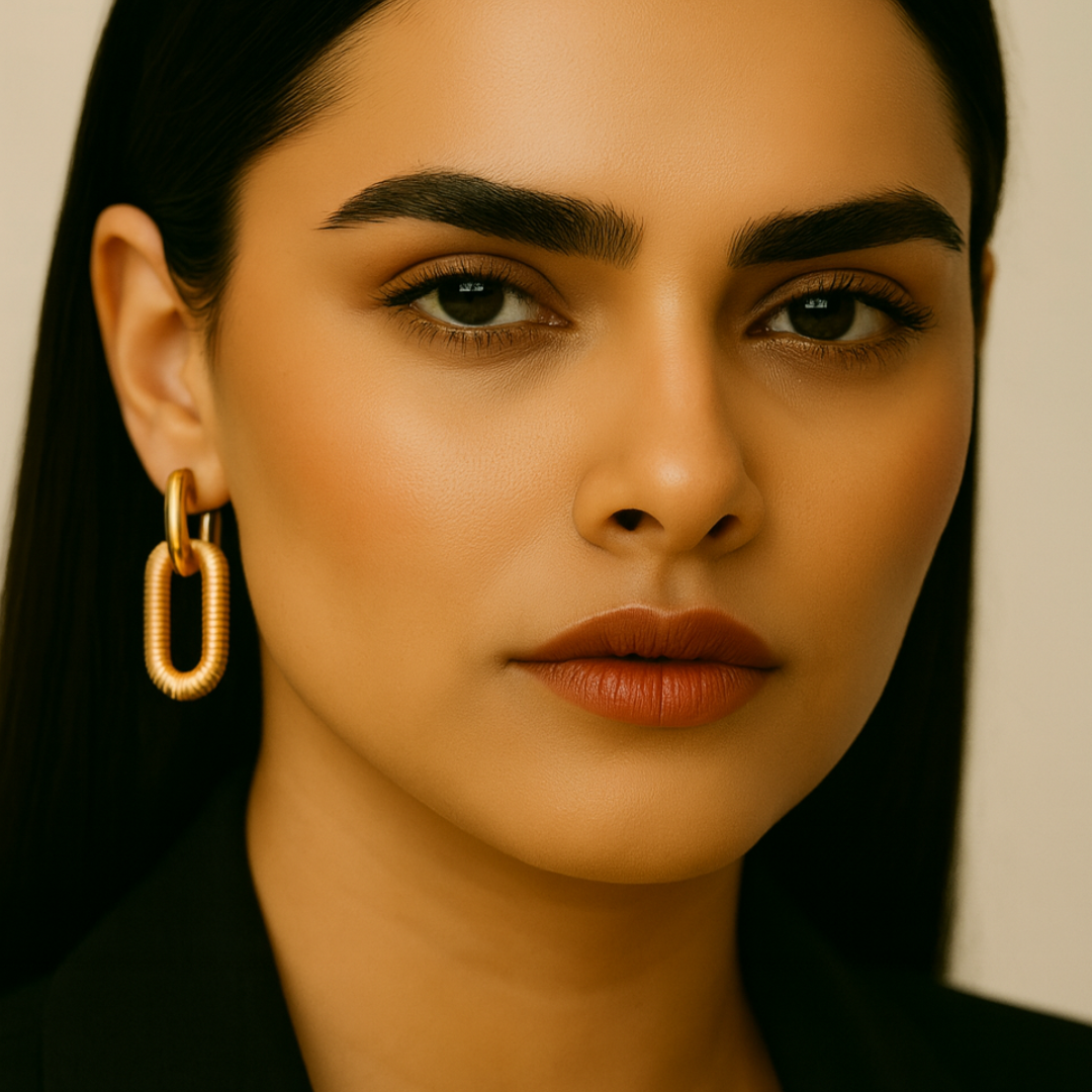 Anabel | 18K Gold Plated Oval Double Hoop Waterproof Earrings