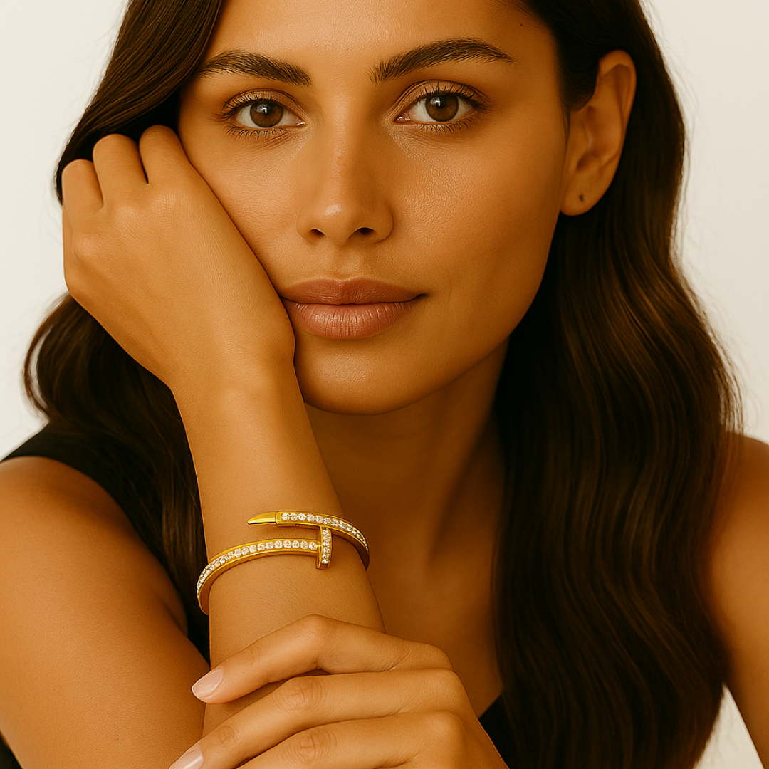 Nicolette | 18K Gold Plated Nail Waterproof Bracelet Bangle