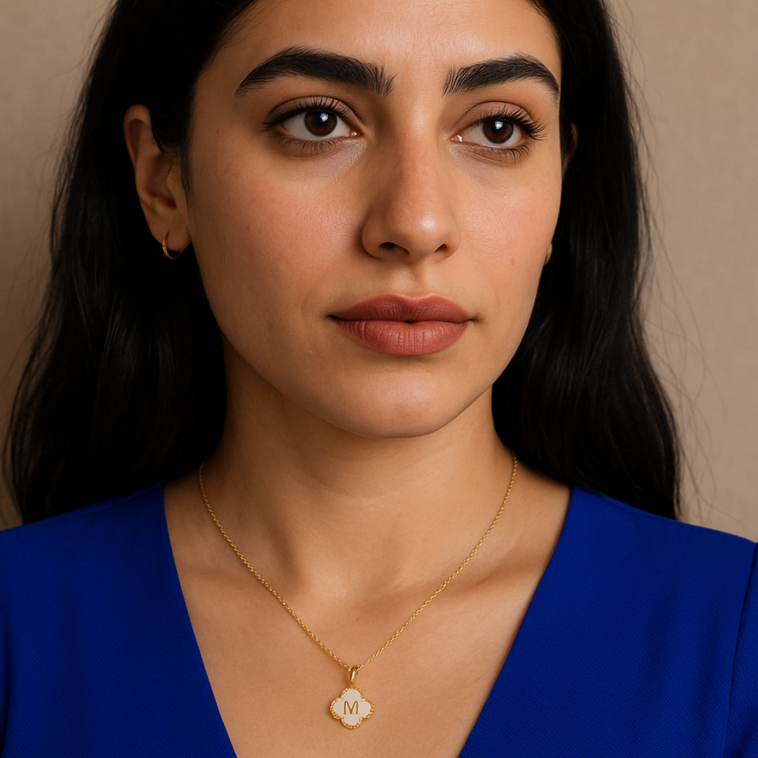 Charlotte | Gold (18K) Plated Alphabet Four-Leaf Clover Pendant Waterproof Necklace