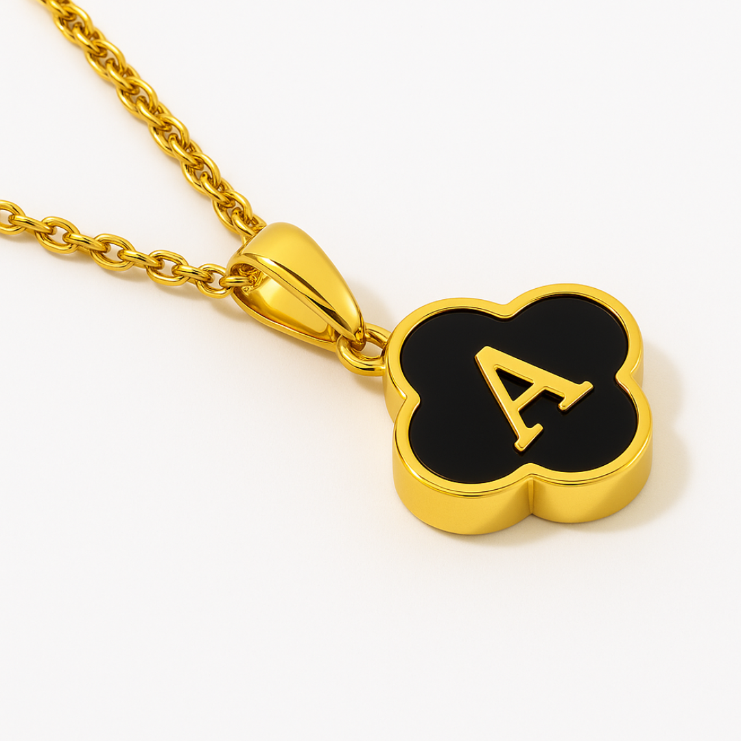 Charlotte | Gold (18K) Plated Alphabet Four-Leaf Clover Pendant Waterproof Necklace