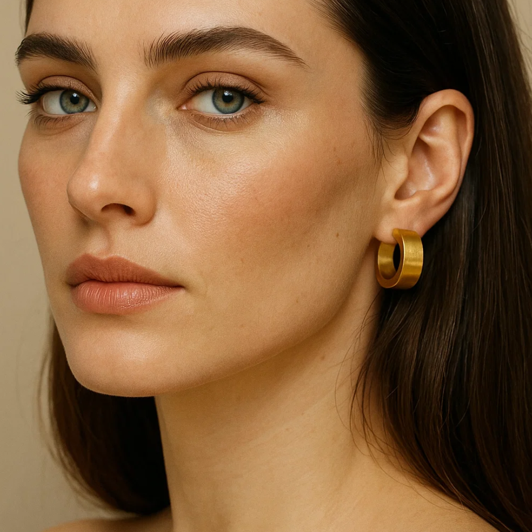 Ivy | 18K Gold Plated Thick Cuff Huggie Hoop Waterproof Earrings