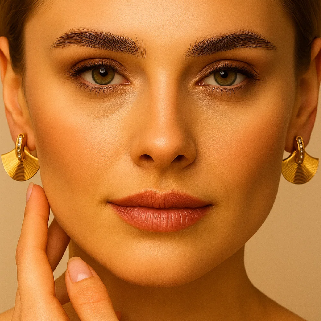 Cleopatra | 18K Gold-Plated Luxury Fan Shape Vintage Stud Waterproof Earrings