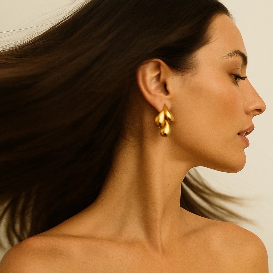 Beverley | 18K Gold Plated Tear/Water Drop Stud Waterproof Earrings