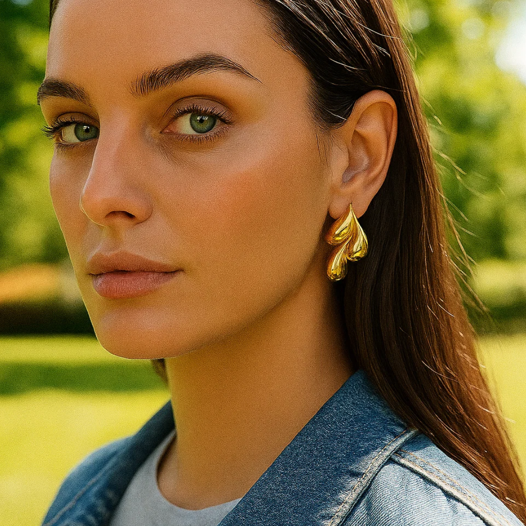 Beverley | 18K Gold Plated Tear/Water Drop Stud Waterproof Earrings