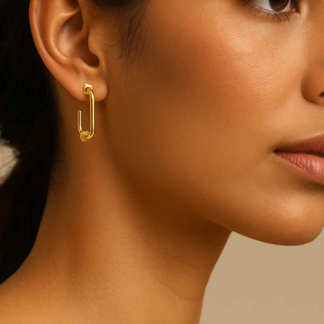Remi | Gold Plated Statement Twist Hoop Earrings