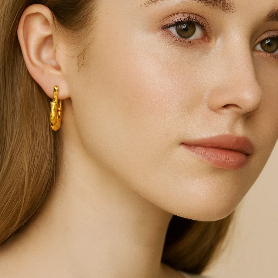 Nia | 18K Gold Plated U-Shaped Buckle Waterproof Hoop Earrings
